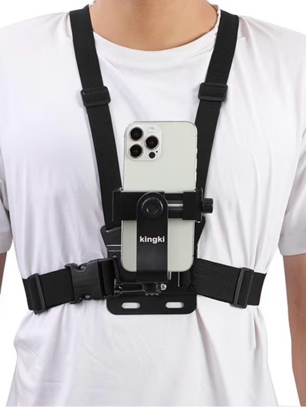 Black Chest Mount Phone Holder for Smartphones